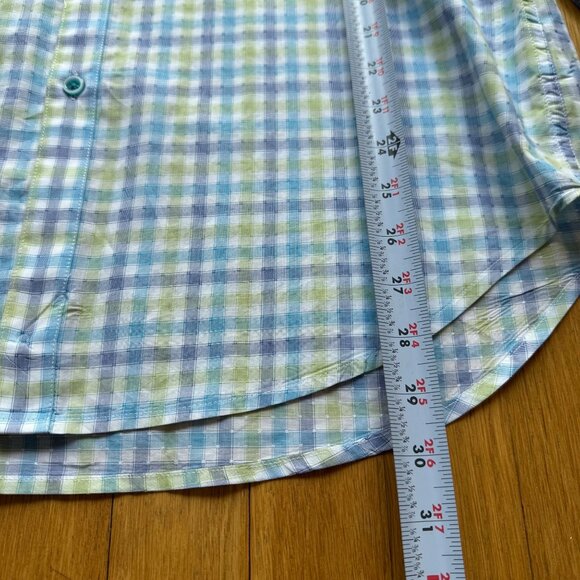 Robert Graham Size M Blue & Green Check Classic Fit Long Sleeve Button-Up Shirt - Picture 10 of 16